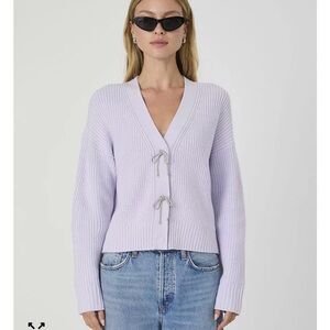 Babysoft Sparkly Bow Cardigan lavender L